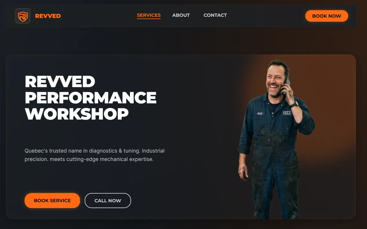 Joe's Auto Repair new website — after redesign by Sehla